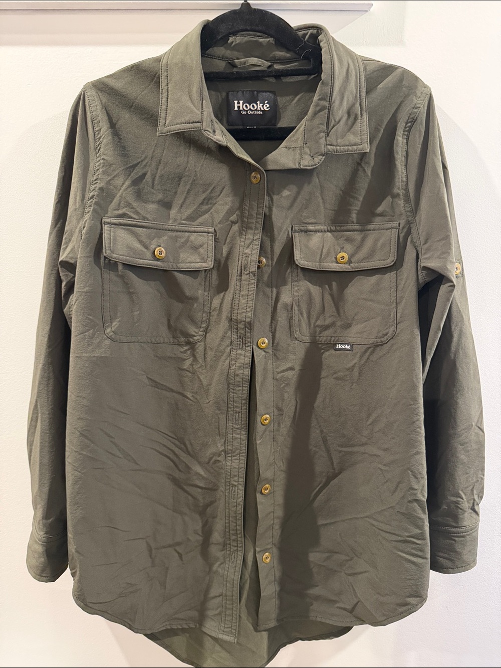 Nwot Hooké forest green outdoors shirt